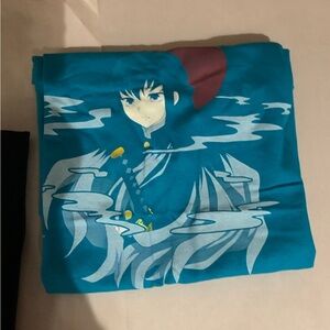 Blue Graphic T-Shirt with Anime Design